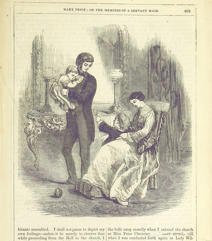 An illustration from Mary Price; or, the Memoirs of a servant-maid ... Illustrated with fifty-two engravings by F. Gilbert, 1852, leaf 423