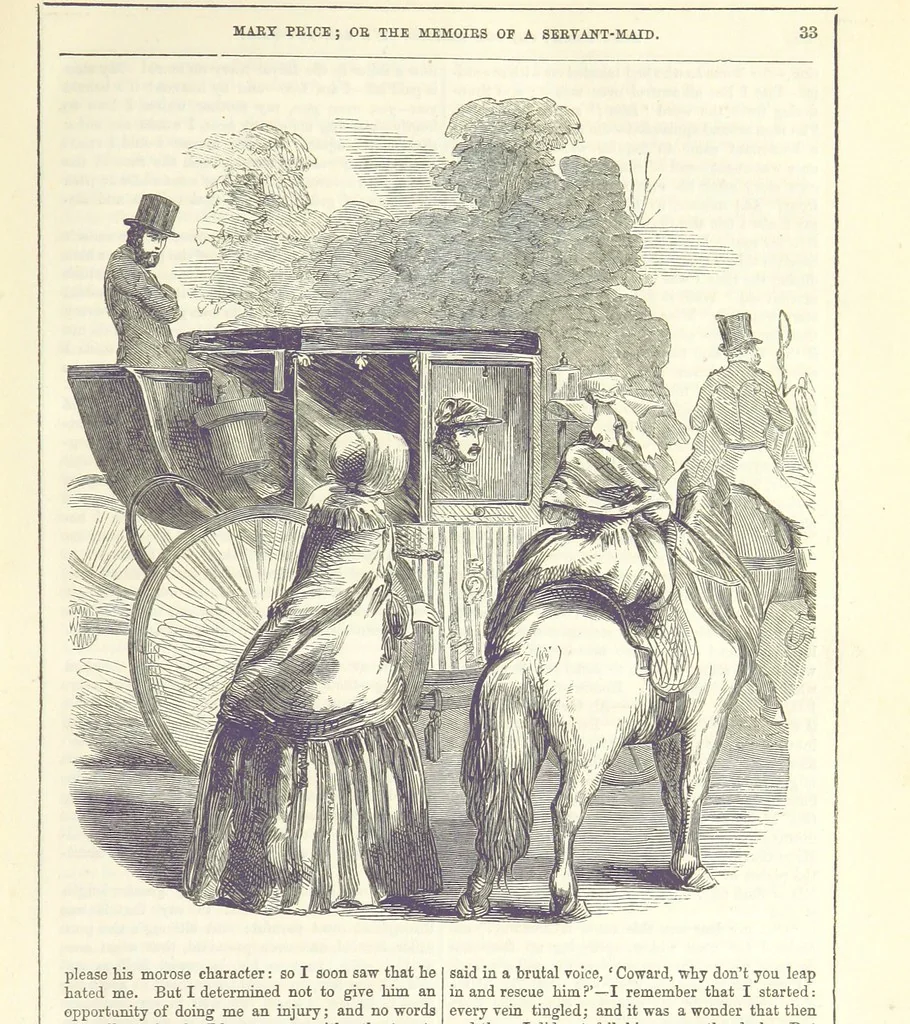 An illustration from Mary Price; or, the Memoirs of a servant-maid ... Illustrated with fifty-two engravings by F. Gilbert, 1852, leaf 47