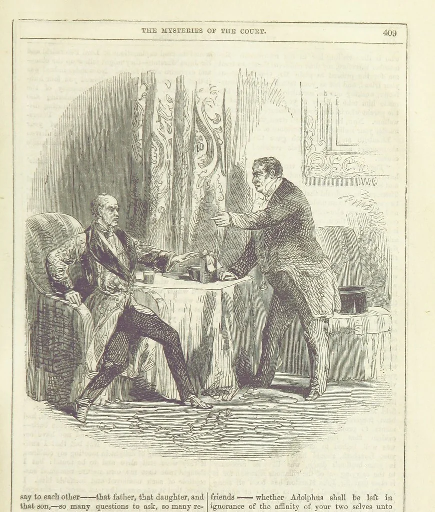 An illustration from The Mysteries of the Court of London ... With ... illustrations, 1849, leaf 425