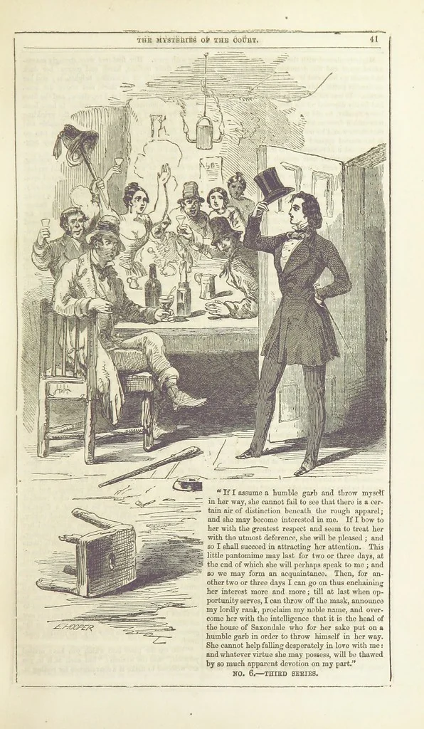 An illustration from The Mysteries of the Court of London ... With ... illustrations, 1849, leaf 57