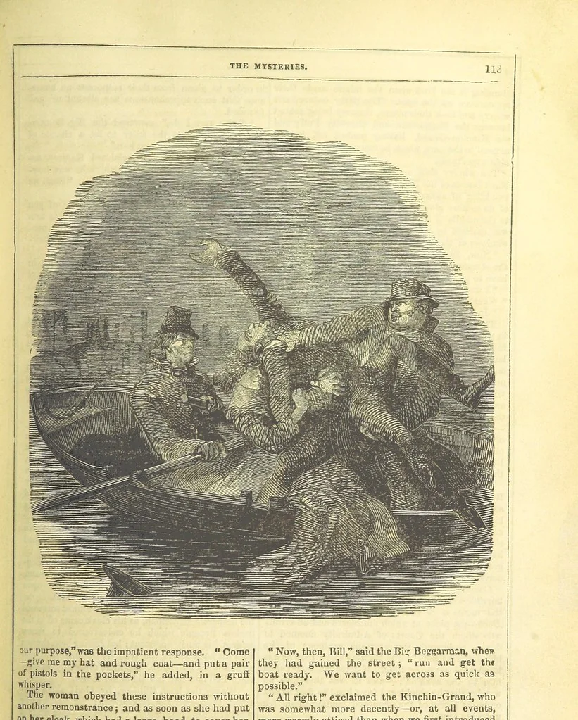An illustration from The Mysteries of the Court of London, 1850, leaf 127
