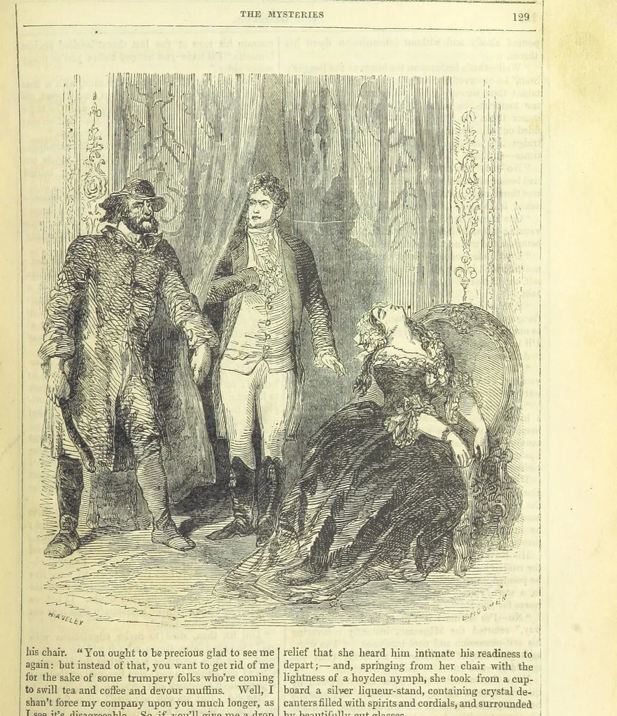 An illustration from The Mysteries of the Court of London, 1850, leaf 143