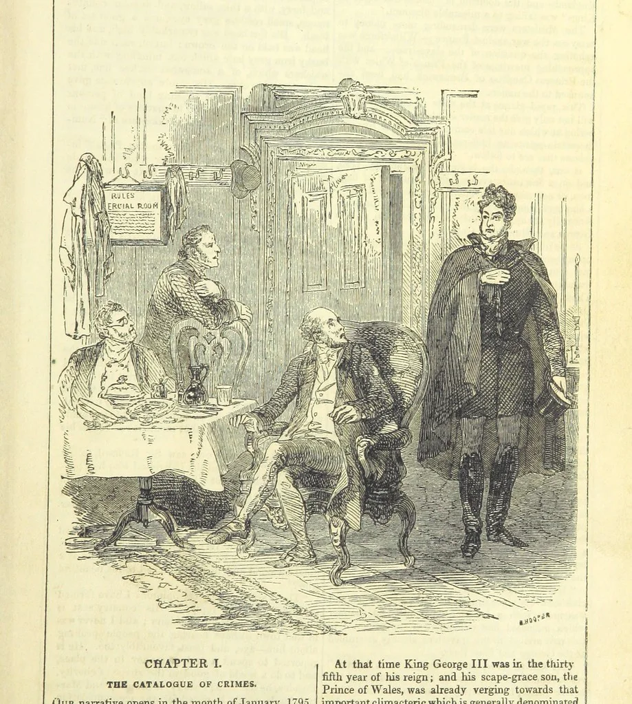 An illustration from The Mysteries of the Court of London, 1850, leaf 15