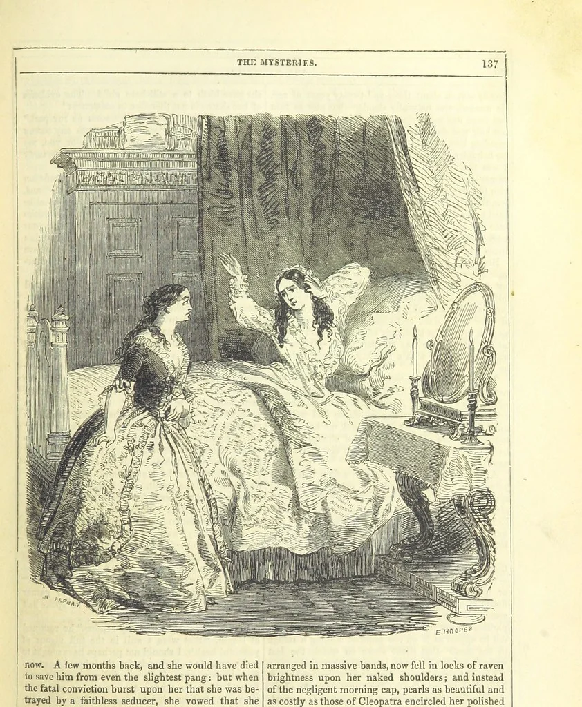 An illustration from The Mysteries of the Court of London, 1850, leaf 151
