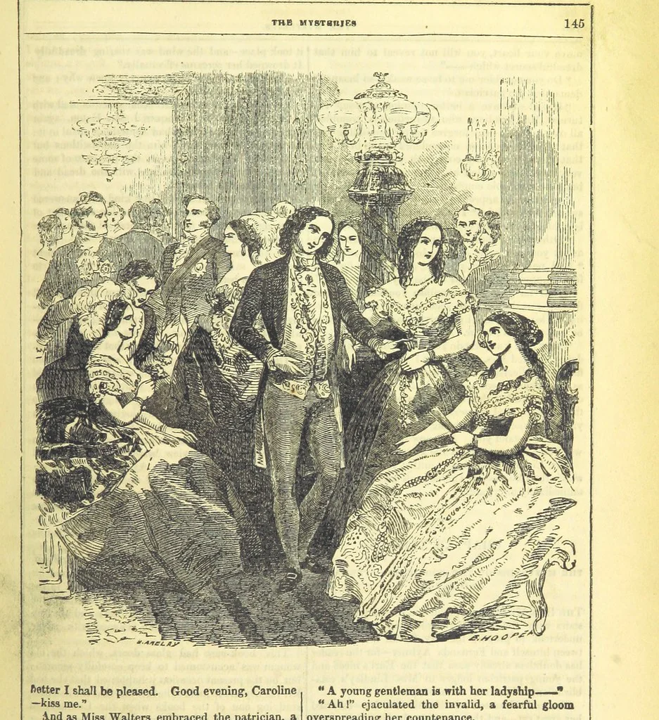 An illustration from The Mysteries of the Court of London, 1850, leaf 159