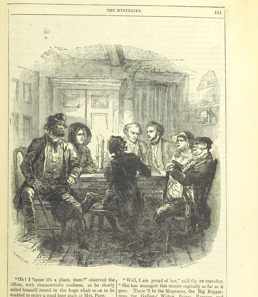 An illustration from The Mysteries of the Court of London, 1850, leaf 175