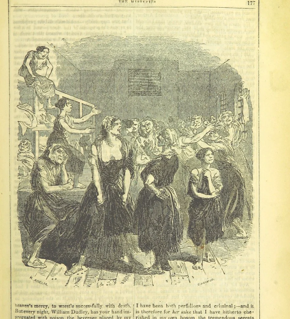 An illustration from The Mysteries of the Court of London, 1850, leaf 191