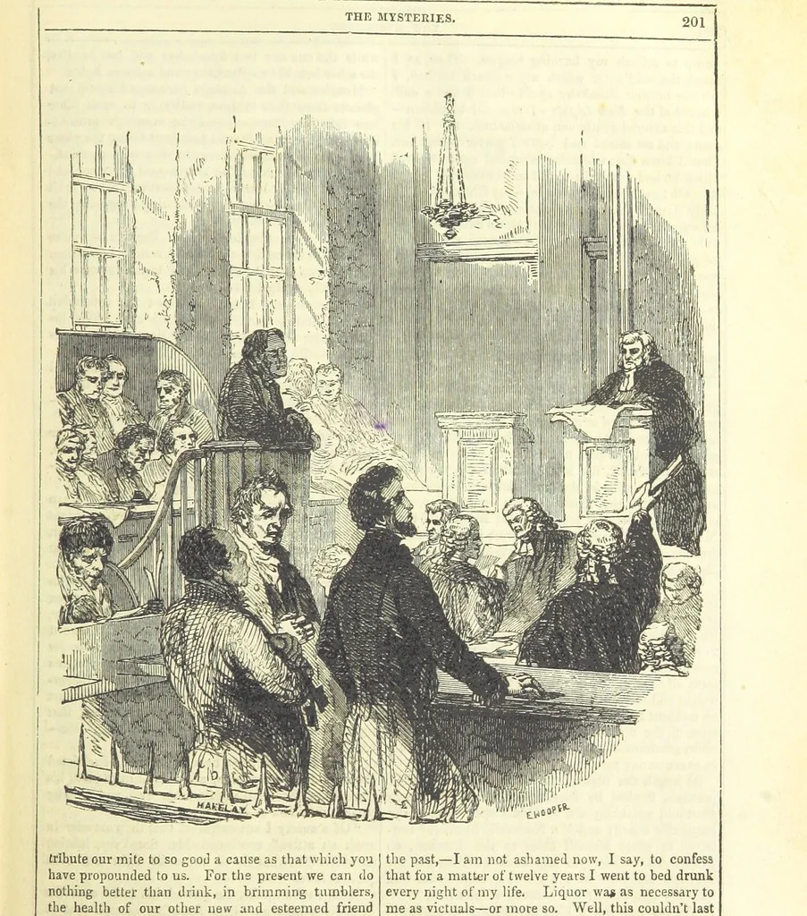 An illustration from The Mysteries of the Court of London, 1850, leaf 215