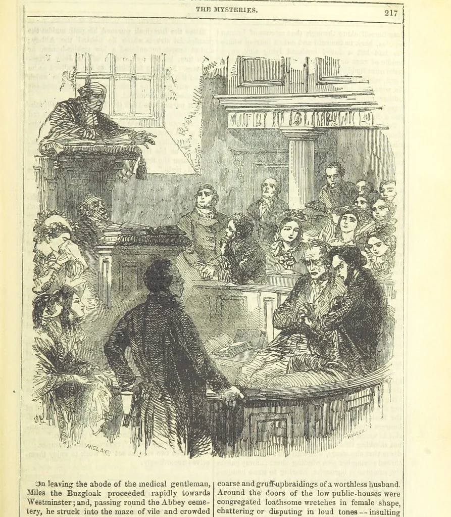 An illustration from The Mysteries of the Court of London, 1850, leaf 231