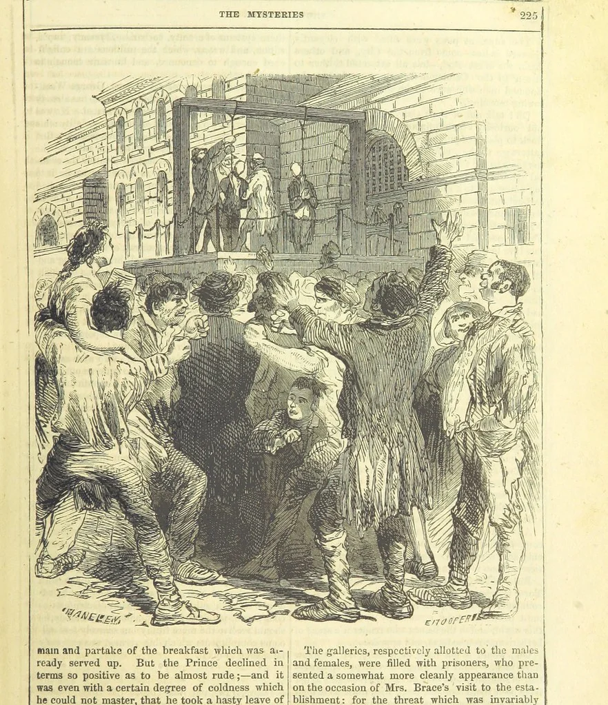 An illustration from The Mysteries of the Court of London, 1850, leaf 239