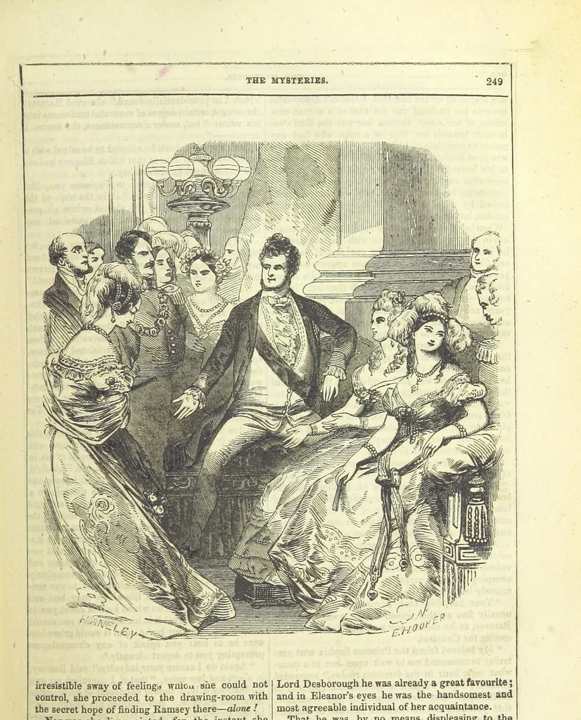 An illustration from The Mysteries of the Court of London, 1850, leaf 263