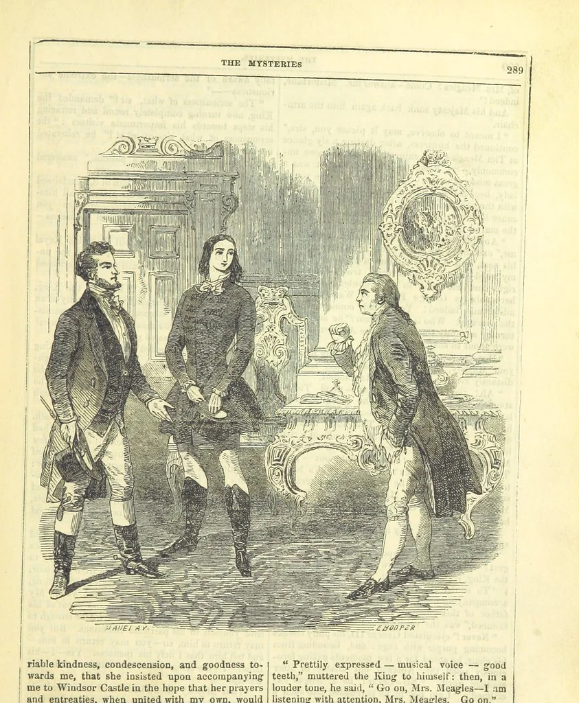 An illustration from The Mysteries of the Court of London, 1850, leaf 303