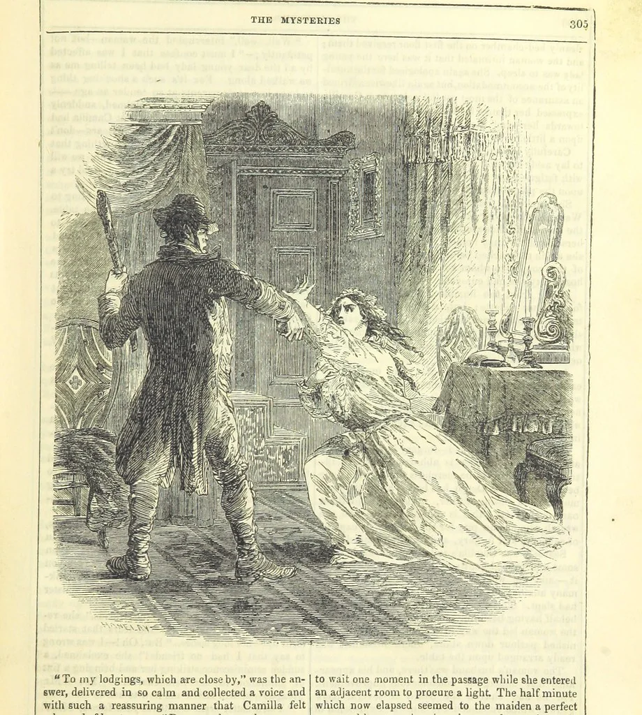 An illustration from The Mysteries of the Court of London, 1850, leaf 319