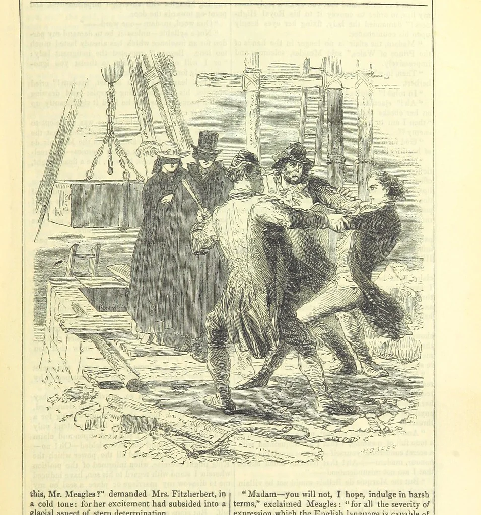 An illustration from The Mysteries of the Court of London, 1850, leaf 327