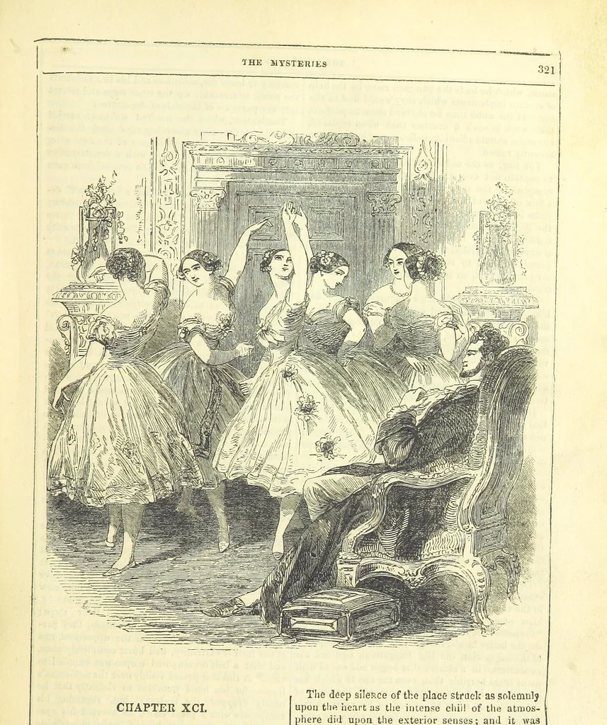 An illustration from The Mysteries of the Court of London, 1850, leaf 335