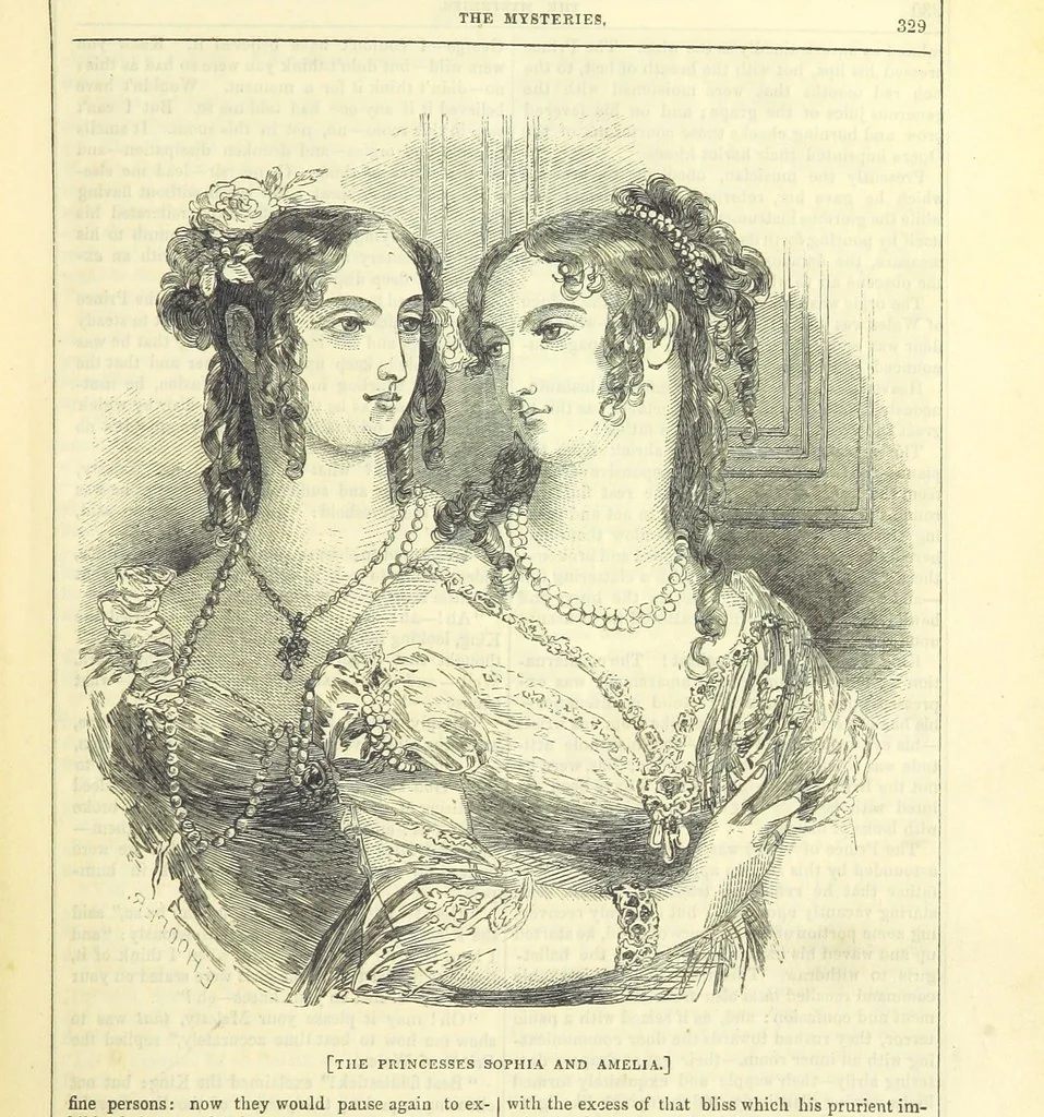 An illustration from The Mysteries of the Court of London, 1850, leaf 343