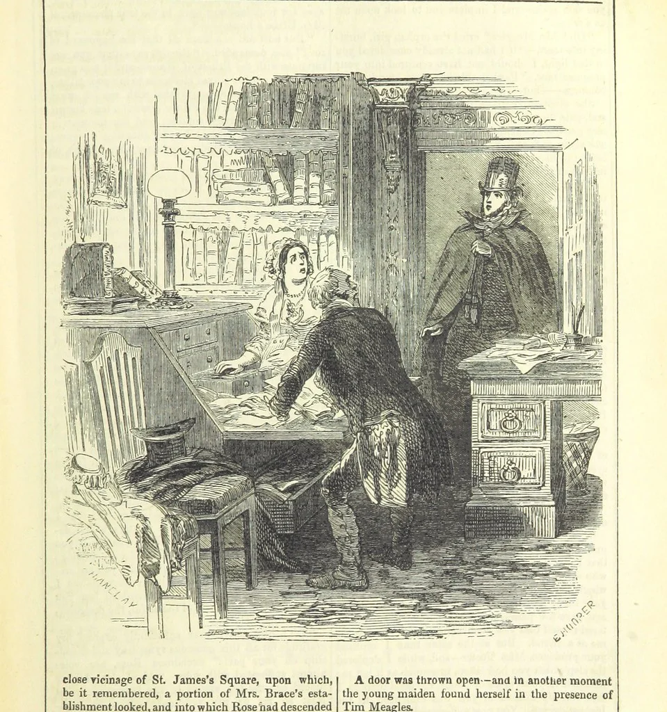 An illustration from The Mysteries of the Court of London, 1850, leaf 359
