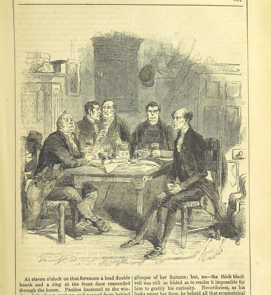 An illustration from The Mysteries of the Court of London, 1850, leaf 375