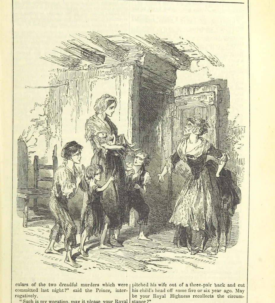 An illustration from The Mysteries of the Court of London, 1850, leaf 447