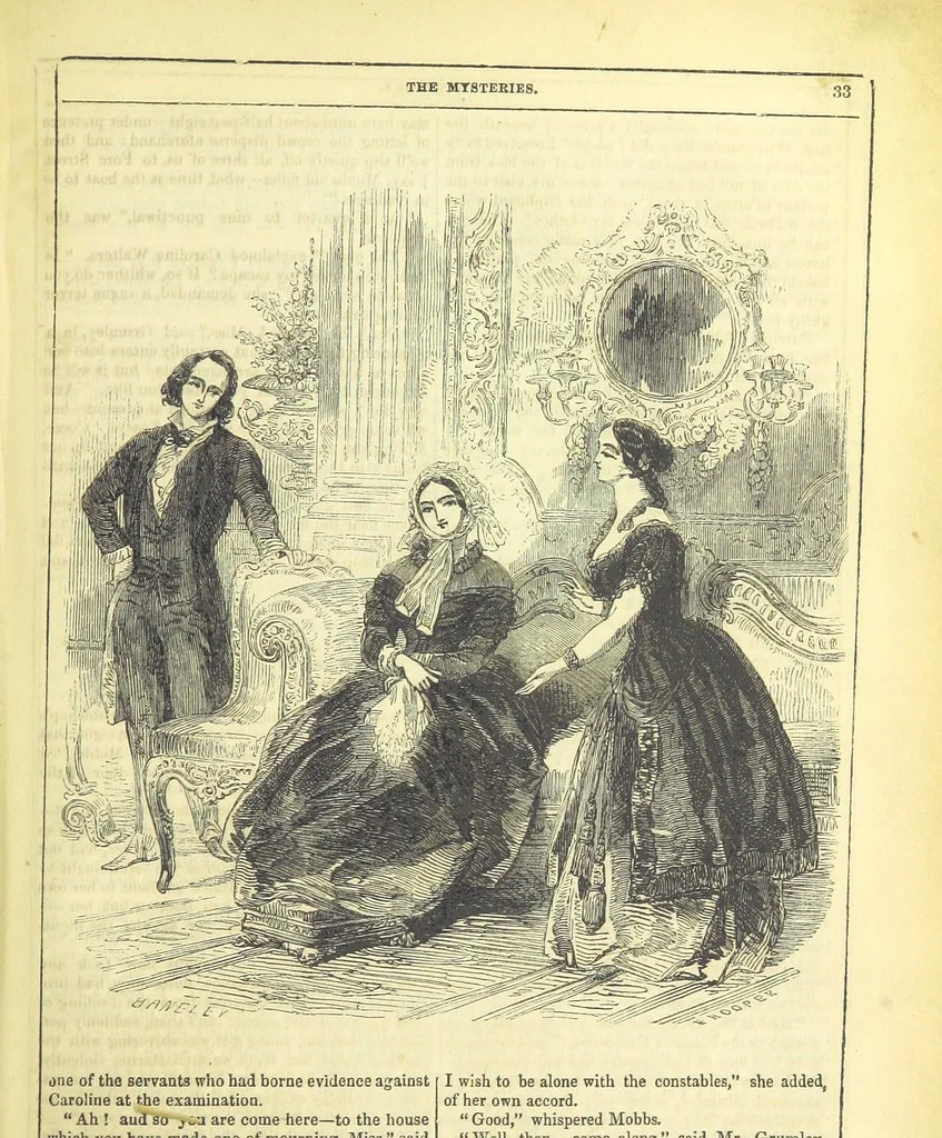 An illustration from The Mysteries of the Court of London, 1850, leaf 471