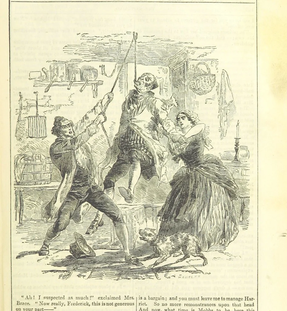 An illustration from The Mysteries of the Court of London, 1850, leaf 559
