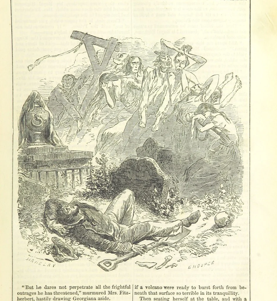 An illustration from The Mysteries of the Court of London, 1850, leaf 639