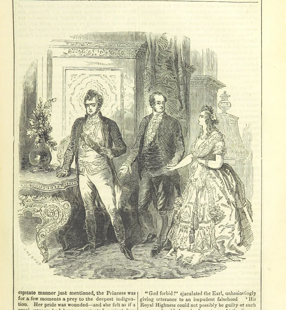 An illustration from The Mysteries of the Court of London, 1850, leaf 655