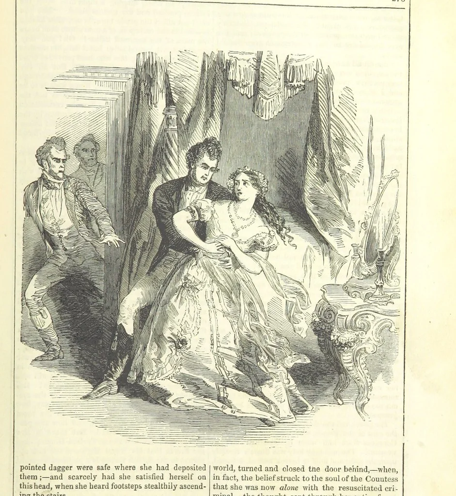 An illustration from The Mysteries of the Court of London, 1850, leaf 711