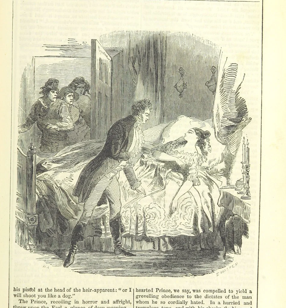 An illustration from The Mysteries of the Court of London, 1850, leaf 719