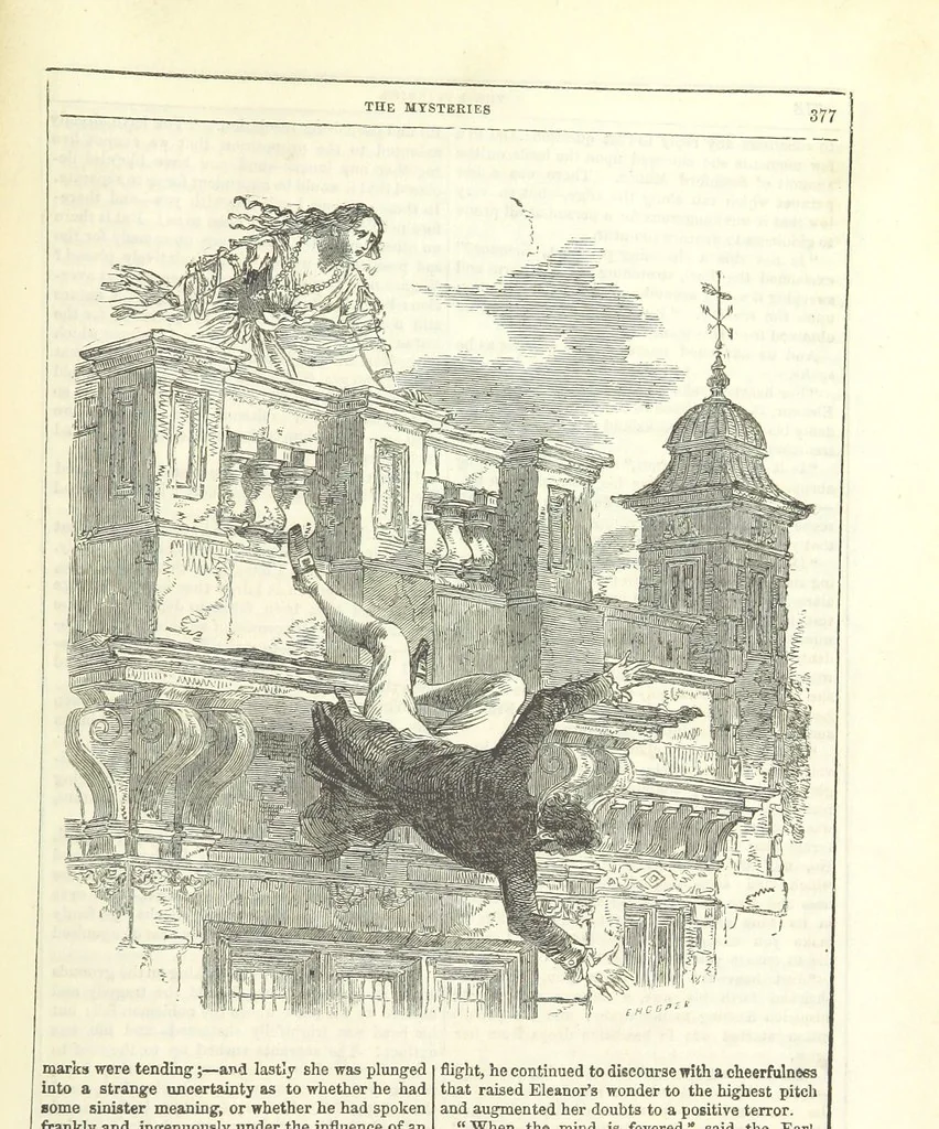 An illustration from The Mysteries of the Court of London, 1850, leaf 815