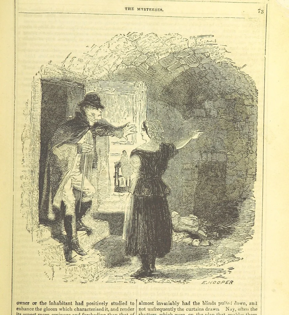 An illustration from The Mysteries of the Court of London, 1850, leaf 87
