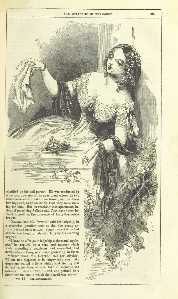 An illustration from The Mysteries of the Court of London, 1850, leaf 119