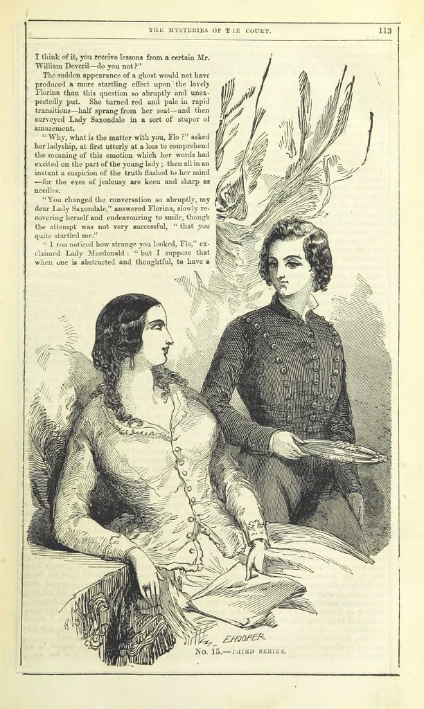 An illustration from The Mysteries of the Court of London, 1850, leaf 127
