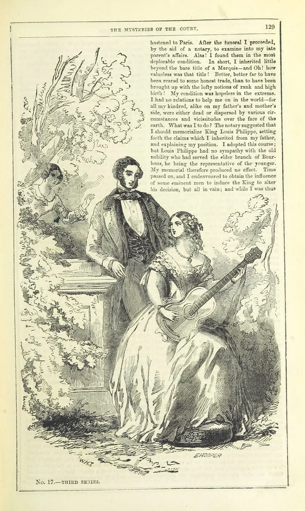 An illustration from The Mysteries of the Court of London, 1850, leaf 143