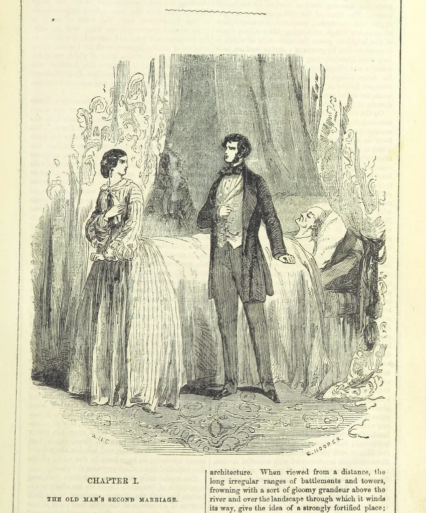 An illustration from The Mysteries of the Court of London, 1850, leaf 15