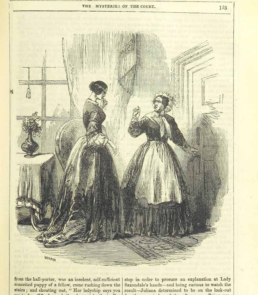 An illustration from The Mysteries of the Court of London, 1850, leaf 167