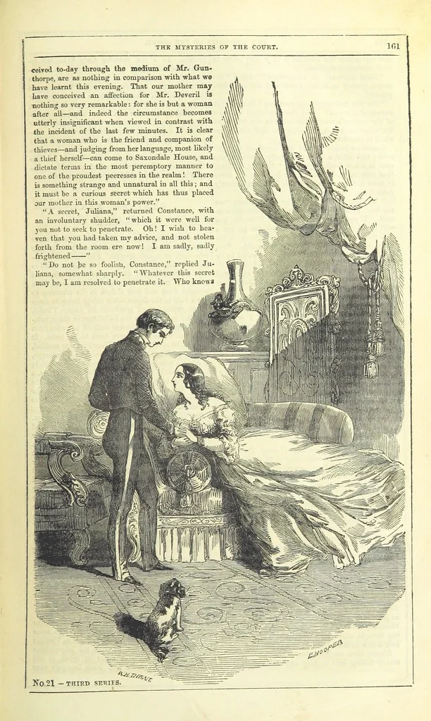 An illustration from The Mysteries of the Court of London, 1850, leaf 175