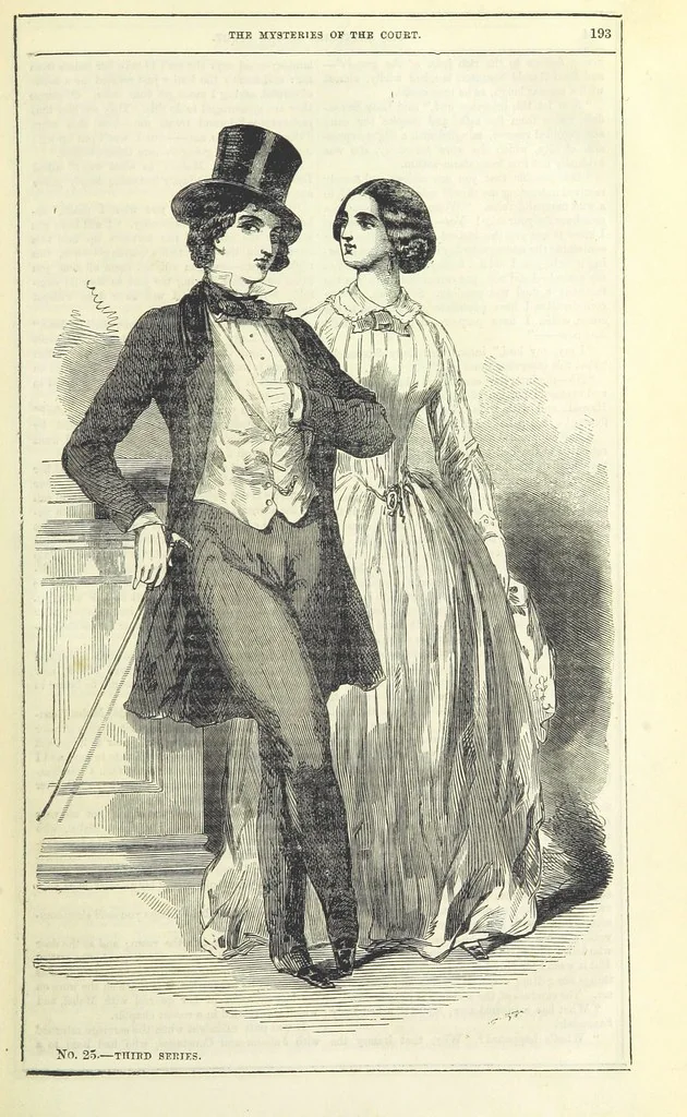 An illustration from The Mysteries of the Court of London, 1850, leaf 207