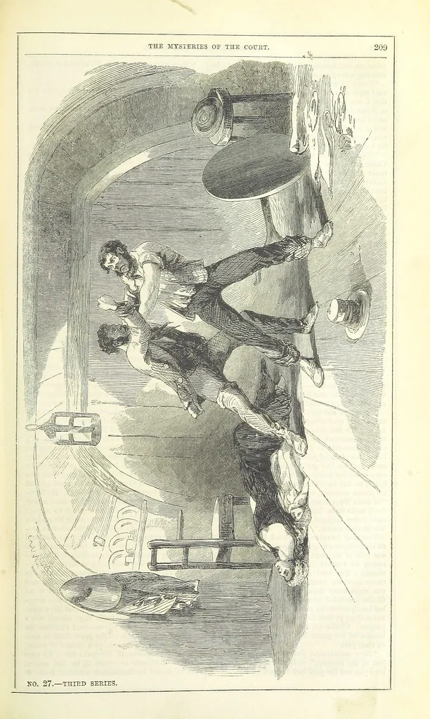 An illustration from The Mysteries of the Court of London, 1850, leaf 223