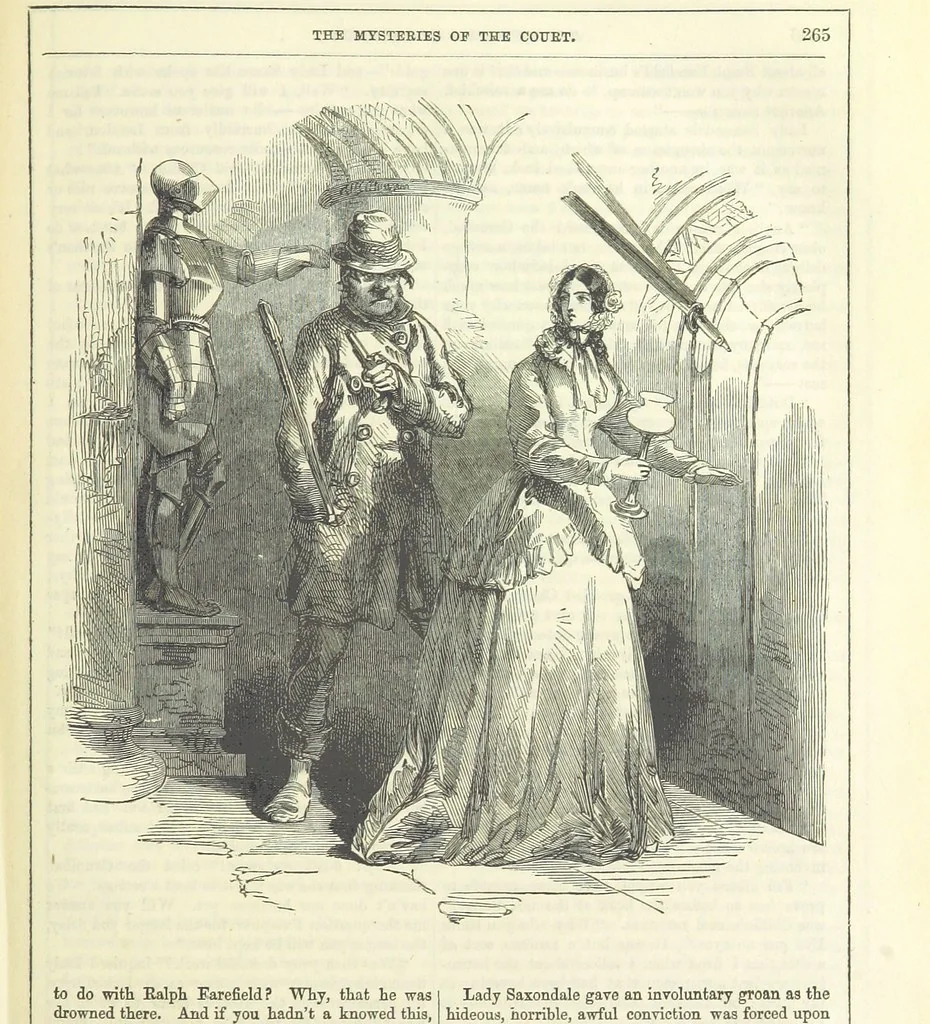 An illustration from The Mysteries of the Court of London, 1850, leaf 279