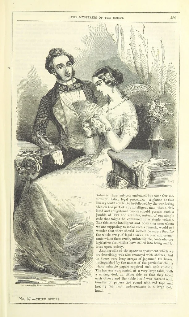 An illustration from The Mysteries of the Court of London, 1850, leaf 303