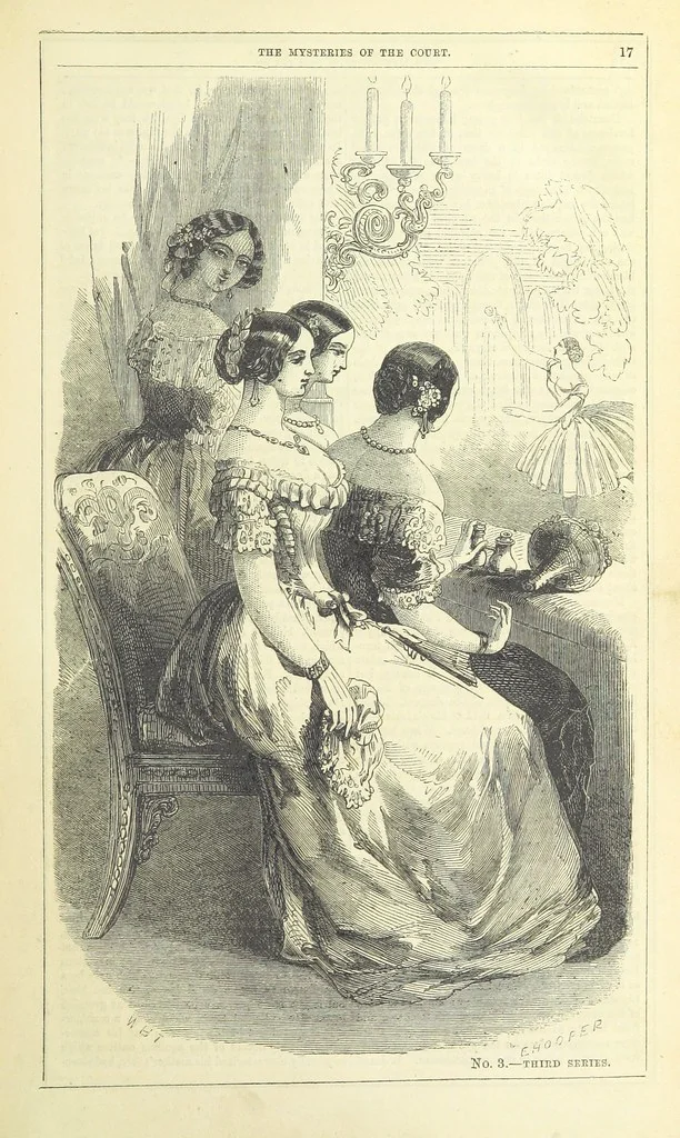 An illustration from The Mysteries of the Court of London, 1850, leaf 31