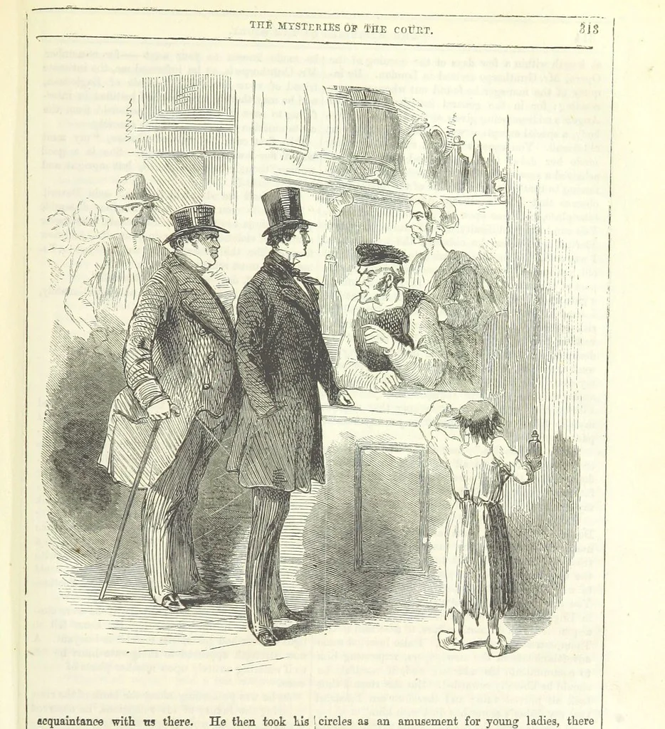 An illustration from The Mysteries of the Court of London, 1850, leaf 327