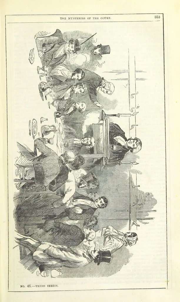 An illustration from The Mysteries of the Court of London, 1850, leaf 367