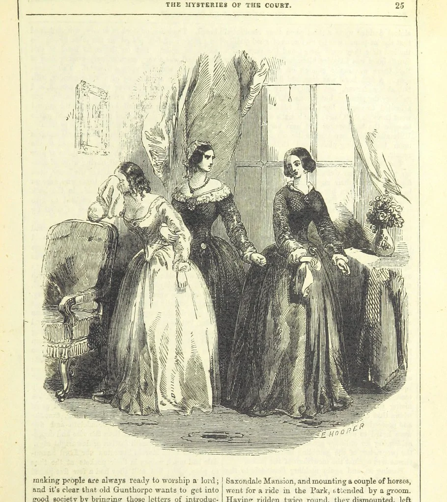 An illustration from The Mysteries of the Court of London, 1850, leaf 39