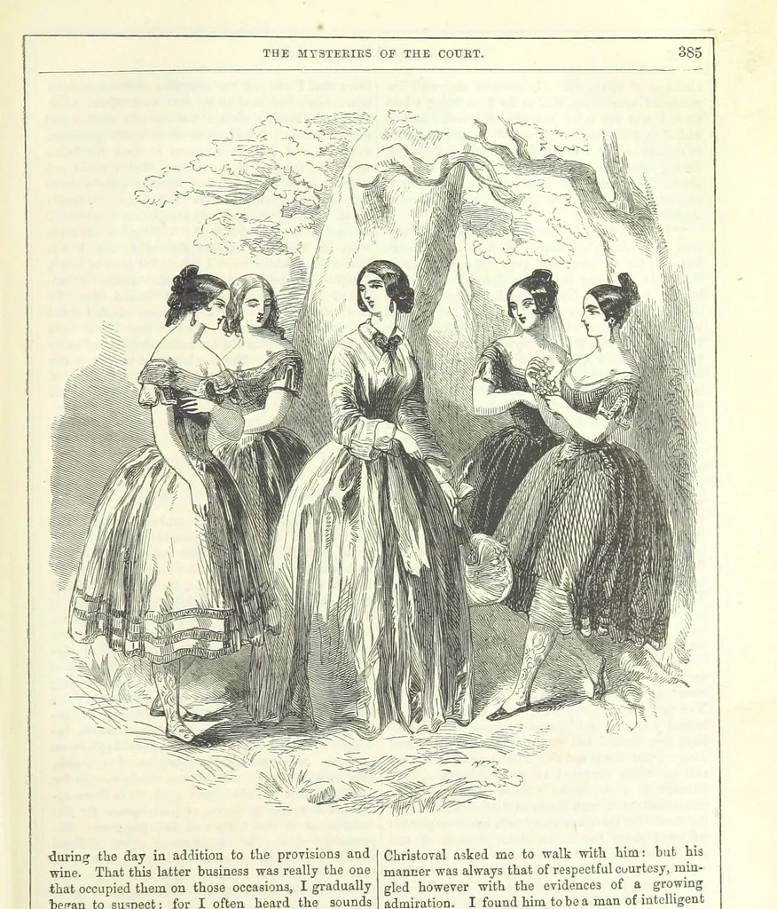 An illustration from The Mysteries of the Court of London, 1850, leaf 399