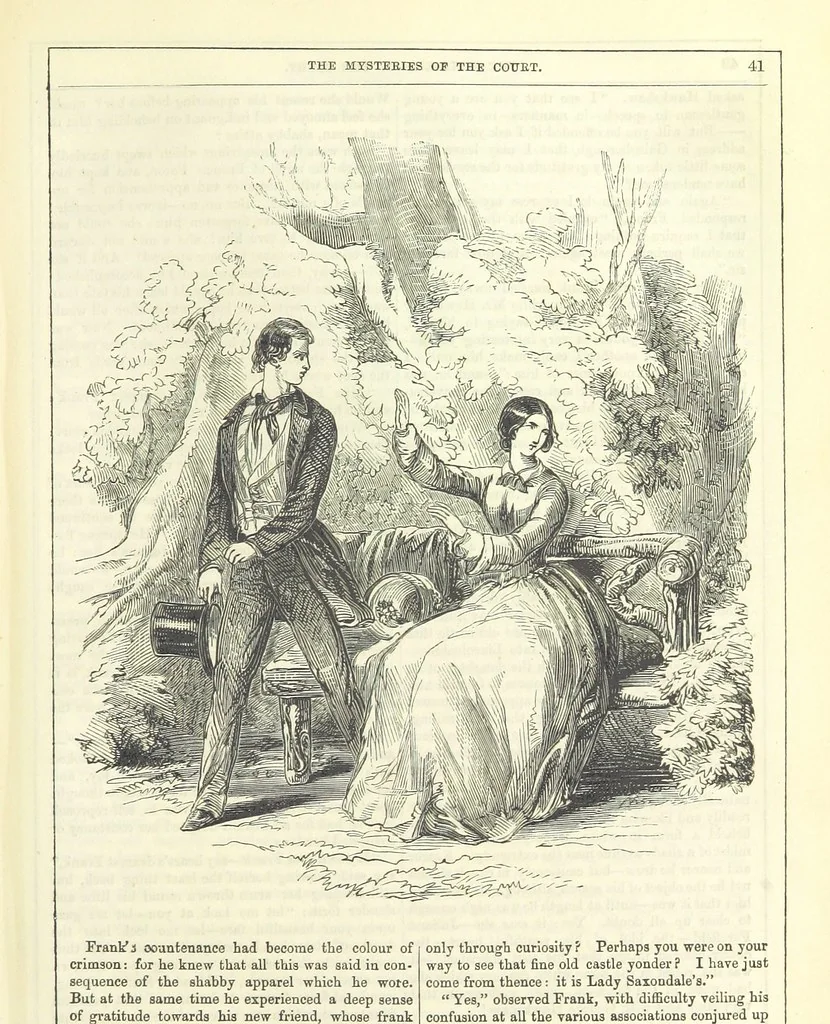 An illustration from The Mysteries of the Court of London, 1850, leaf 479