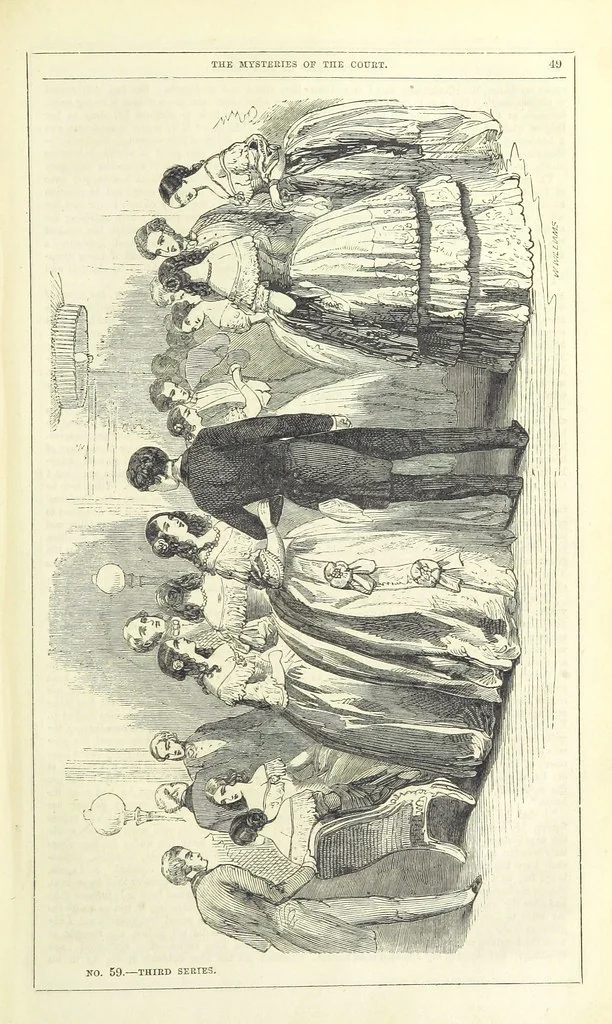 An illustration from The Mysteries of the Court of London, 1850, leaf 487