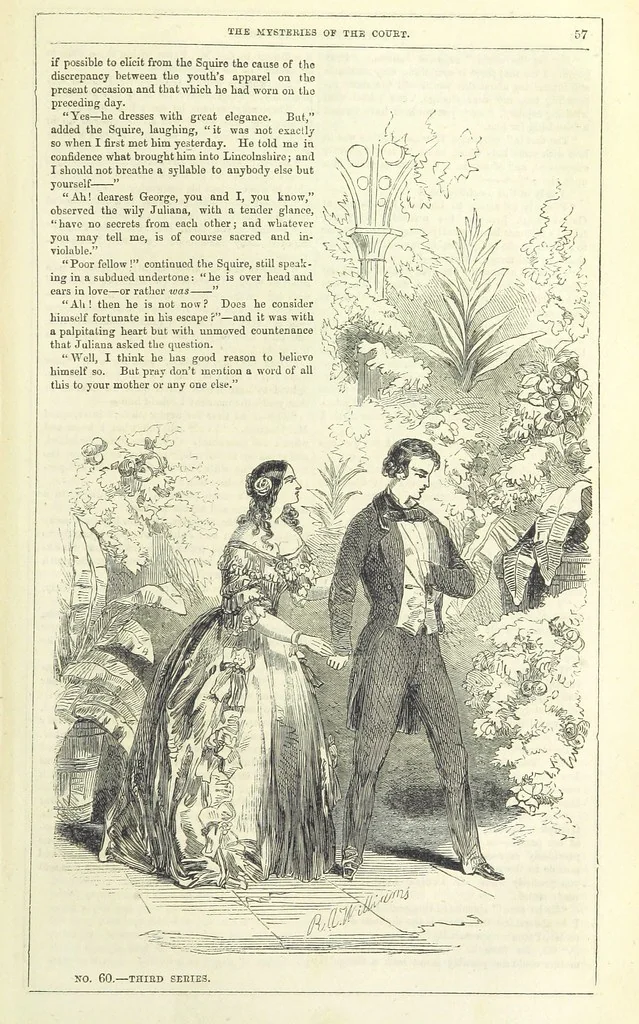 An illustration from The Mysteries of the Court of London, 1850, leaf 495