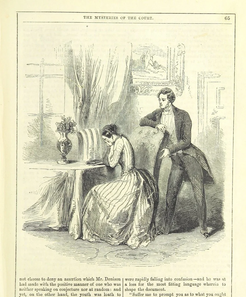 An illustration from The Mysteries of the Court of London, 1850, leaf 503